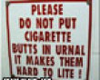 Cigarette butt sign picture