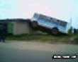 Funny pics mix: Bus up a wall picture