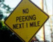 Funny pics mix: No peeking sign picture
