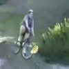 A stupid fat kid on a bike