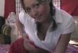 Funny asian girl on webcam