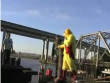 Chicken suit fire jump