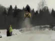 Snowmobile race double crash