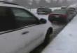 Funny videos : Sliding car pile up