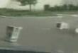 Computer falls out of car