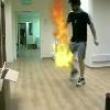 Funny videos : Soccer ball on fire