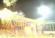 Stadium catches fire