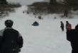 Funny videos : Sled wipe out