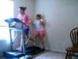 Silly girl on treadmill