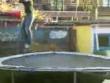 Trampoline back flip goes wrong