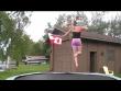 Funny videos: Hot Blondie Has A Wipeout On Her Trampoline While Singing Oh Canada!!!  