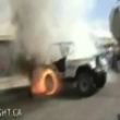 Funny videos : Literally burning wheels