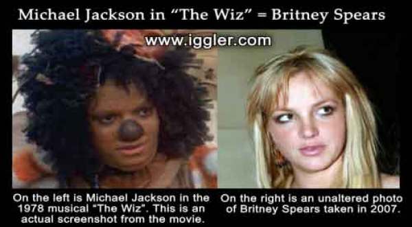 Funny pictures : Michael Jackson in The Wiz looks just like Britney Spears