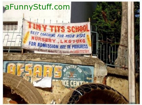 Funny pictures : A schools banner in india